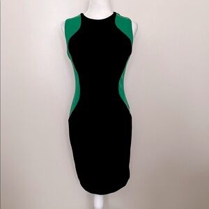 ASDS Elegant Black and Green Sleeveless bodycon Dress